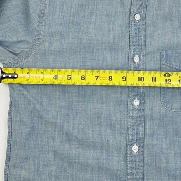 J. Crew Slim Blue Denim Style Button Down Long Sleeve Mens Sz Small Cotton Shirt - Picture 3 of 9